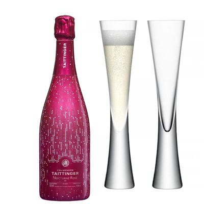 Taittinger Nocturne Rose City Lights Edition with LSA Moya Flutes